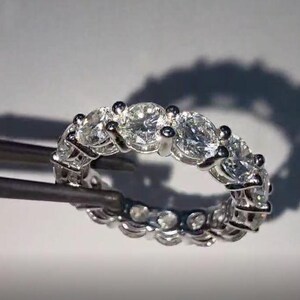 Round Cut Lab Grown Diamond Eternity Band | 0.50ct Each Stone | Full Eternity Ring | Solid Gold | Wedding Band | Sustainable Jewelry