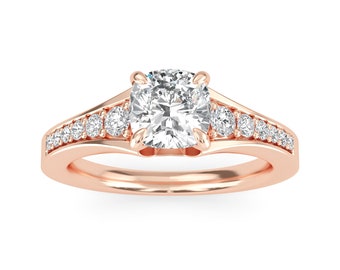 Cushion Shape Diamond Solitaire Antique Ring