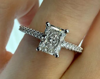 1 Karat strahlender Diamant Verlobungsring