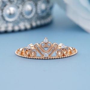 Royal Princess Crown Natural Diamond Ring,  The Peoples Queen Diamond Fashion Ring, Royal Victorian Design Ring, Queen Natural Diamond Ring