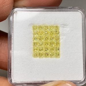 Natural Fancy Yellow Asscher Cut Diamonds | 3.65ct Total | VS+ Clarity | 30 Loose Diamonds
