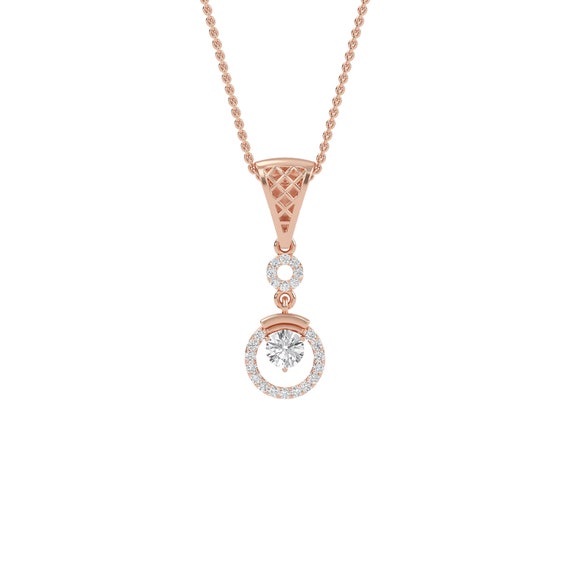 Round Circle Line Diamond Pendant Diamond Circle Pendant VVS