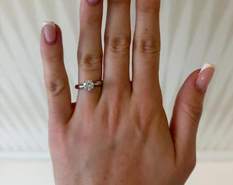 3 Karat Rund Labor Diamant kegelförmig Einstellung Verlobungsring