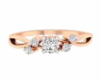 0.23Ct Diamond Nature Inspired Wedding Ring