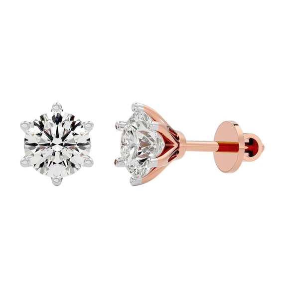 Six prong deals diamond stud earrings
