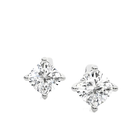 Estate Jewelry Graff Fancy Vivid Yellow Cushion Cut Diamond Stud Earrings -  Estate Jewelry