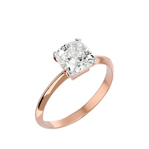 1 Carat Cushion Cut Lab Grown Diamond Engagement Ring - Elegant & Sustainable