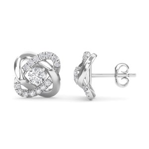 1.00ct Lab gemaakt Diamond Love Knot Stud Oorbellen - echte gouden oorbellen - Love Knot Oorbellen - Love Knot Stud Oorbellen - Infinity oorbellen