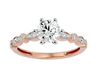 1 Carat Round Cut Stone Lab Grown Diamond Solitaire Engagement Ring, 1 Carat Diamond Ring, Round Diamond Ring, Natural Diamond Ring, Rings