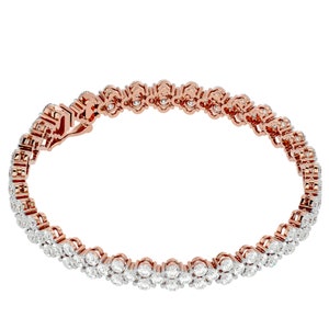 IGI Lab Grown Diamond Round Tennis Bracelet | Unique Design in 10K, 14K, 18K Gold | Sustainable Lab Diamond Bracelet | Ethical Fine Jewelry