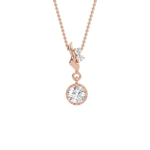 Solitaire Round Cut Diamond Engagement Pendant, Solitaire Diamond Pendant, Lab Grown Diamond Pendant, Solid White Gold Pendant