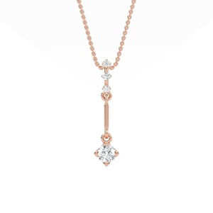Gold Stick Solitaire Diamond Wedding Pendant, Small Diamond Pendant, Solitaire Diamond Pendant, 10K Yellow Gold Pendant, Real Gold Pendant