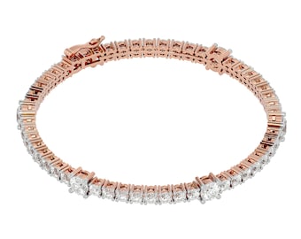 Lab Grown Diamond Tennis Bracelet: 14k Gold or Platinum, Unisex