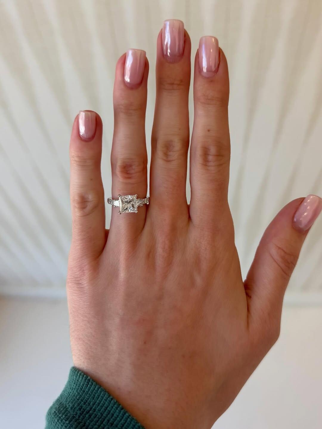 3 Carat Princess Square Cut Lab Grown Diamond Engagement Ring IGI ...