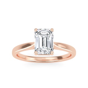 5 Carat Emerald Cut Lab Grown Diamond Solitaire Ring - Emerald Diamond Ring - Lab Created Diamond Ring - Lab Diamond Engagement Ring