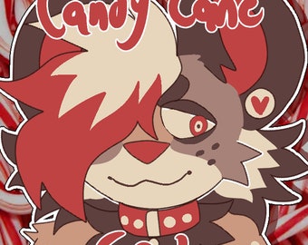 Candy Cane Cat Furry Anthro Fursona Adoptable