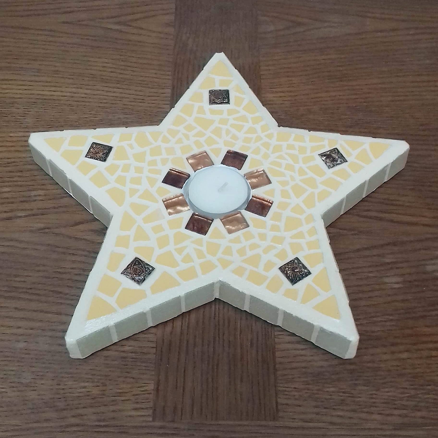 Support à Bougie Étoile en Mosaïque
