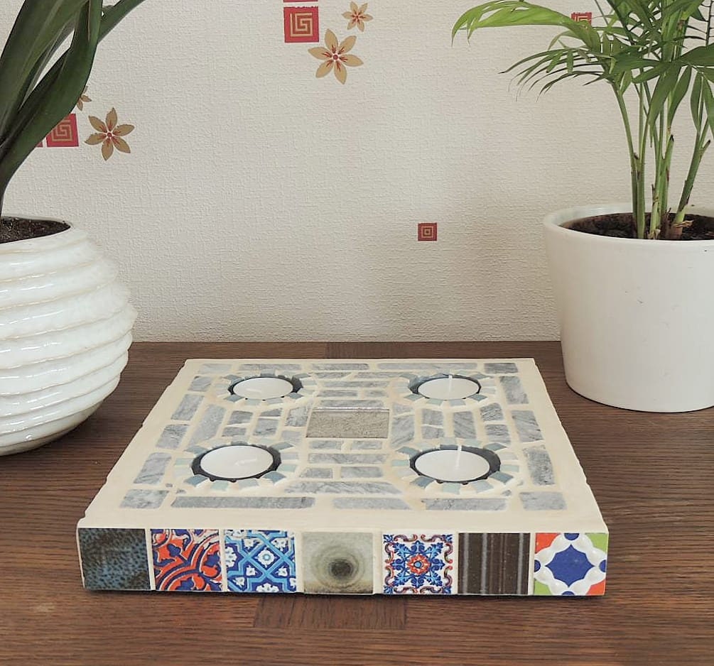 Support à Bougie en Mosaïque