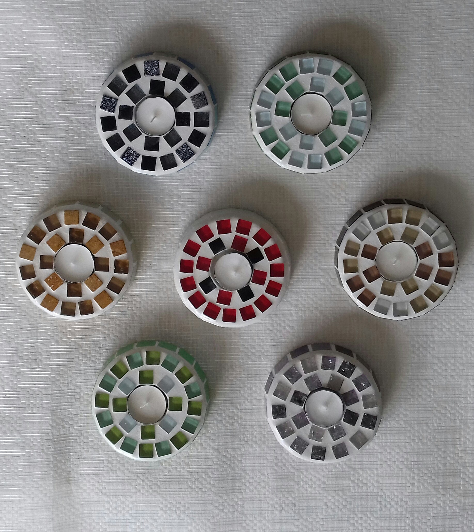 Bougeoirs Mosaïque Fait Main