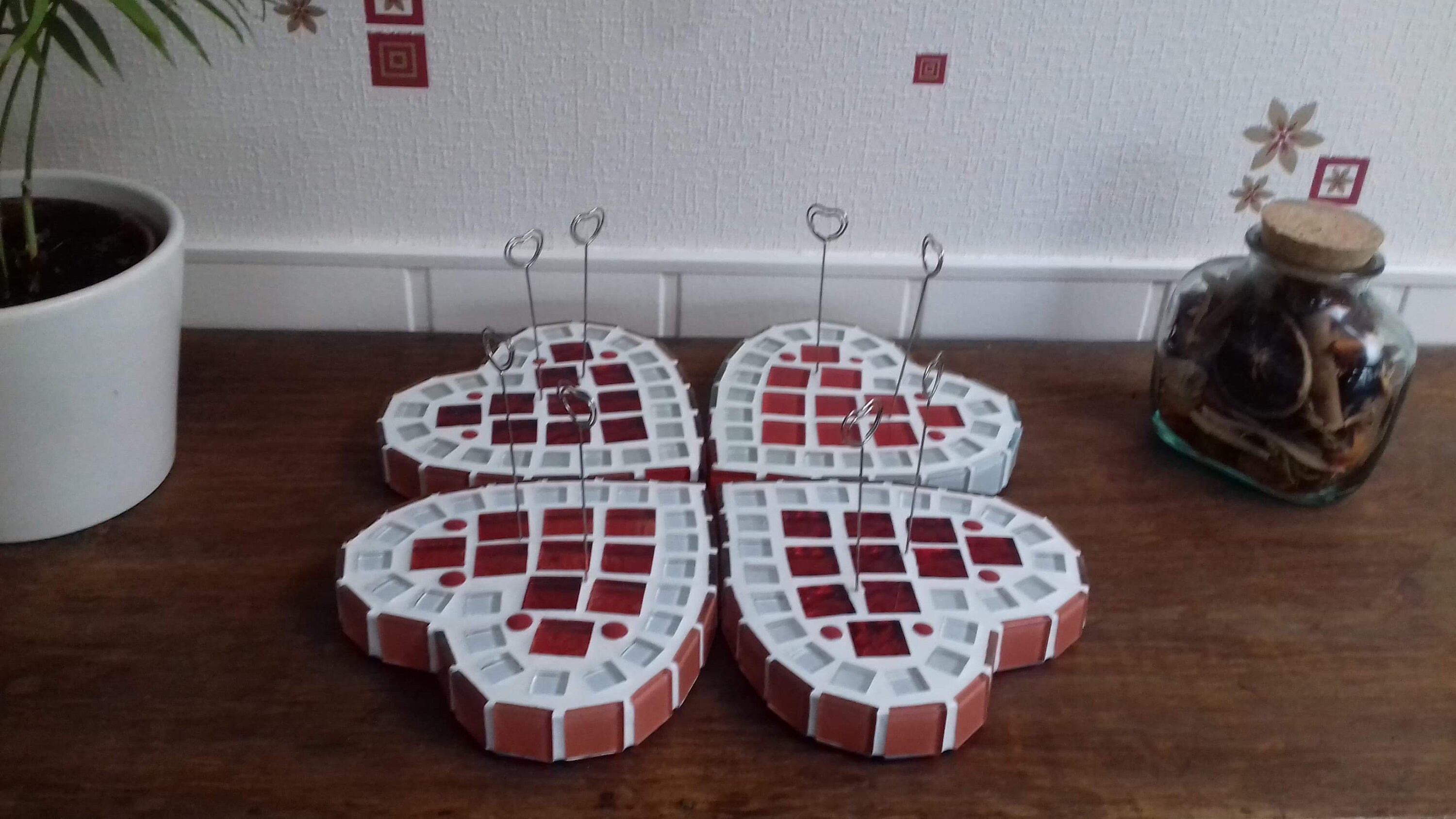 Support à Photo en Forme de Cœur Mosaïque