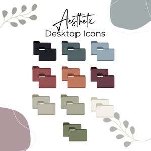 DESKTOP ICONS l Aesthetic Desktop Folder Icons, Mac and Windows