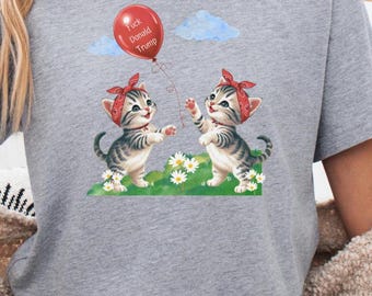 Camiseta sutil anti-Trump con gatito retro, FDT, camiseta unisex para disidentes.
