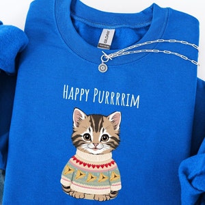 Purim Cat Sweatshirt: Jewish Holiday Celebration Gift