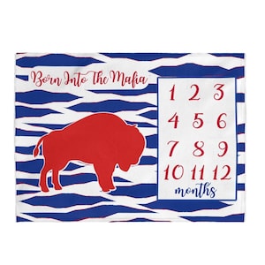 Buffalo Baby Milestone Blanket: Mafia Zebra Velveteen Plush