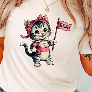 Resistance, Resist Vintage KittenUnisex Tee for The Resistance