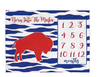 Buffalo Baby Milestone Blanket: Mafia Zebra Velveteen Plush