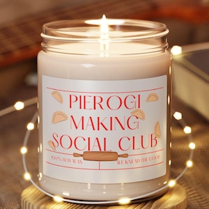 Pierogi Making Theme Candle, Scented Soy Candle, 9oz Polish Gifts
