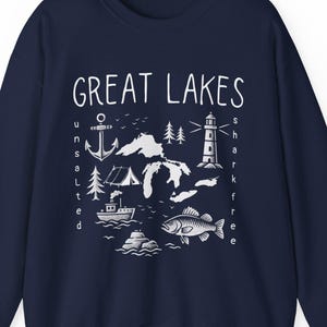 Great Lakes Unisex Crewneck Sweatshirt, Cozy Apparel for Nature Lovers
