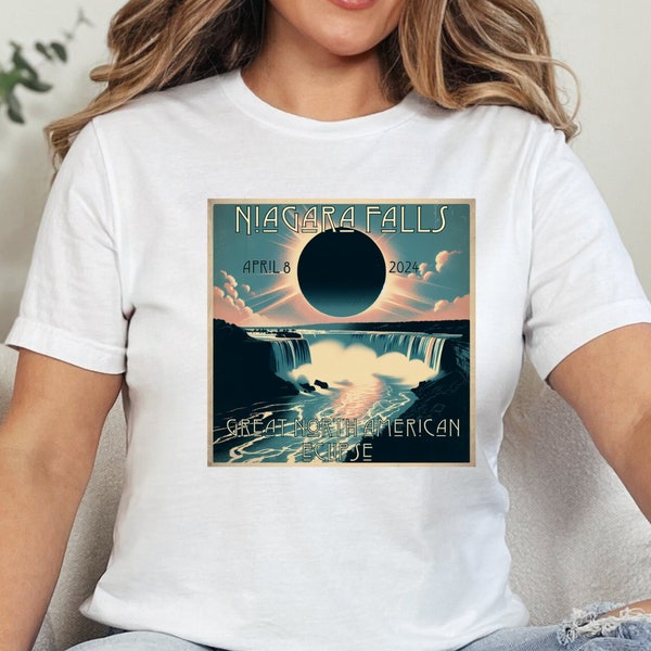 Niagara Falls Eclipse Watcher, 2024 Eclipse, Unisex Jersey Short Sleeve Tee for Eclipse Group, April 8, 2024 Eclipse