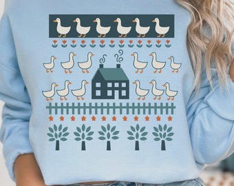 Vintage 80s Goose Crewneck Sweatshirt: Unisex Farmhouse Pullover