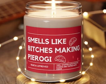 Pierogi Theme Soy Candle: Polish Gift, Humorous Scented Candle (9oz)