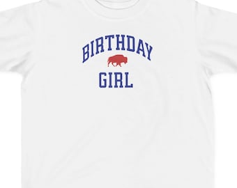 Camiseta fina de jersey para niña pequeña, cumpleaños, de Buffalo Football