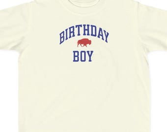 Camiseta de manga corta para niño pequeño, ideal para el cumpleaños del equipo de fútbol americano de Buffalo.