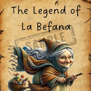 La Befana Italian Christmas Witch, Printable Story for Kids, Digital Download image 3