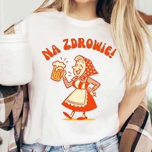 Frase polaca Na Zdrowie Camiseta de manga corta unisex Jersey