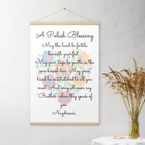Polish Blessing, Wedding Gift, Housewarming Gift Poster with hangers for Polish Homes