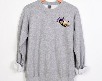 Buffalo Vintage Style Bison, Unisex Heavy Blend™ Crewneck Sweatshirt for Buffalo Lovers