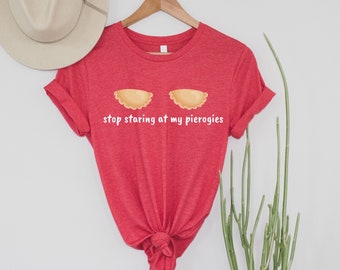 Polish Culture Funny Shirt Stop Staring at My Pieorgies Unisex Jersey Short Sleeve Tee