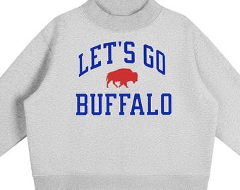 Sudadera de cuello alto de felpa con cuello redondo y estampado de Buffalo Football
