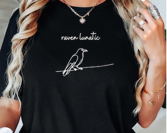 Raven-Crow Tee, Raven Lunatic, Crow Pun Unisex Jersey Short Sleeve Tee for Bird and Crow Lovers
