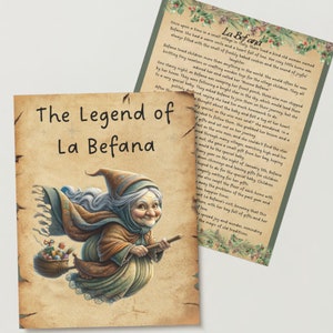 La Befana Italian Christmas Witch, Printable Story for Kids, Digital Download image 2