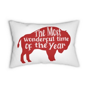 Buffalo Christmas or Seasonal Fall Spun Polyester Lumbar Pillow