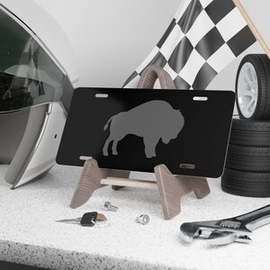 Buffalo Bills Laser Etched Aluminum License Plate - Black Gloss Front Tag / Sign