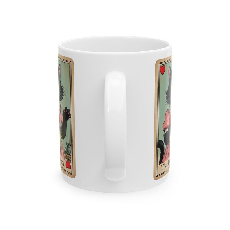 Cat Lady Tarot Card Ceramic Mug: Anti-Trump Political Statement image 3