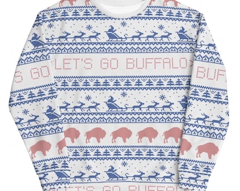 Buffalo NY Christmas Sweatshirt: Football Fan Unisex Sweater