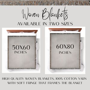 May include: Two woven blankets with fringe, one is 50x60 inches and the other is 60x80 inches. Both are made of 100% cotton yarn.